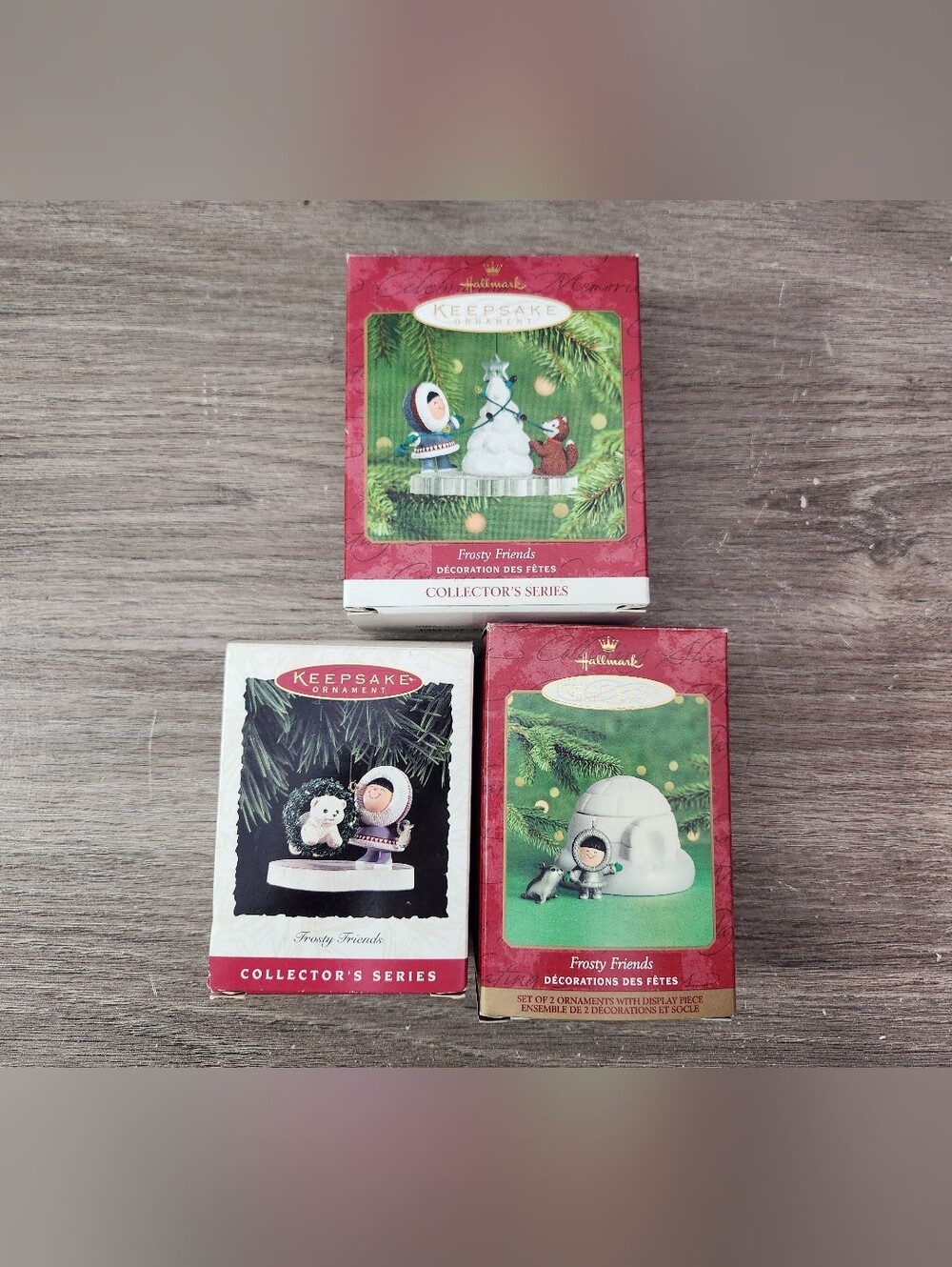 Hallmark Frosty Friends Keepsake Ornaments 1994, 2000 & 2001